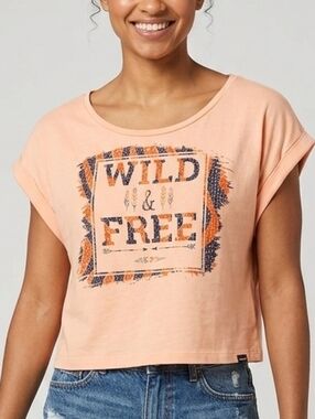 Madame Peach 'Wild & Free' Graphic Crop Top